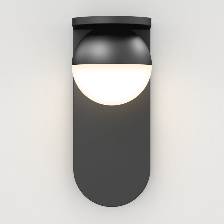 Matte Black Aluminum LED Wall Light with Frosted Plastic Lens