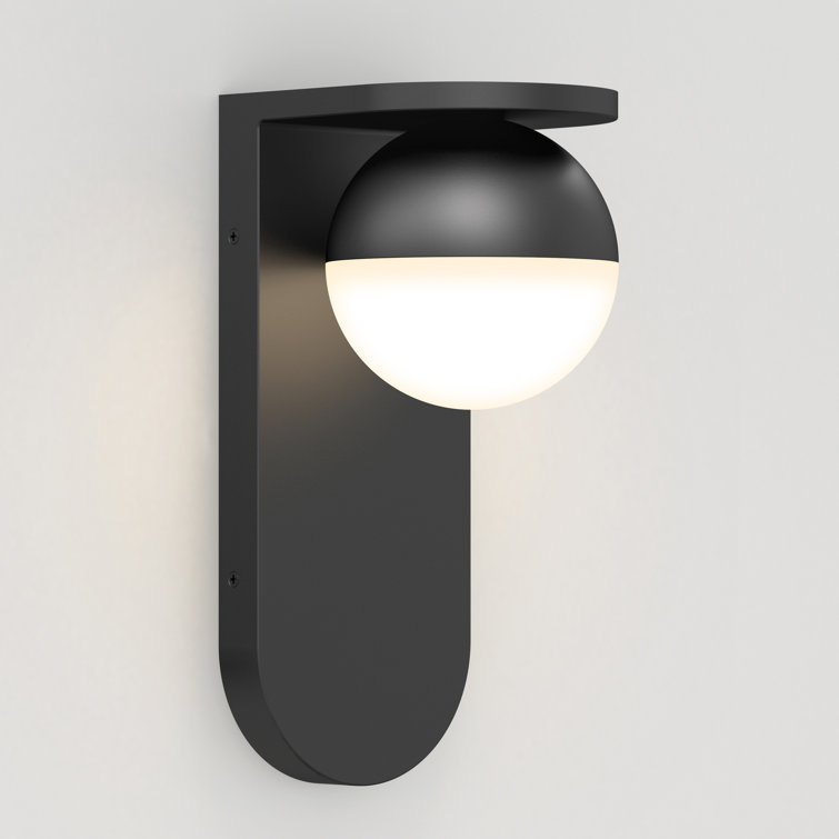 Matte Black Aluminum LED Wall Light with Frosted Plastic Lens