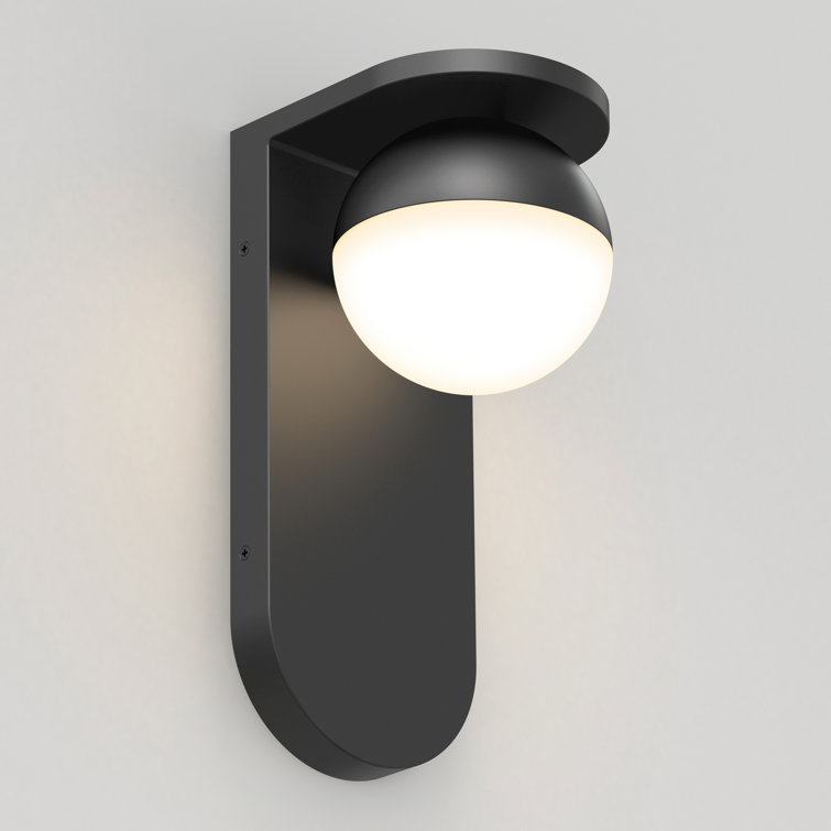 Matte Black Aluminum LED Wall Light with Frosted Plastic Lens