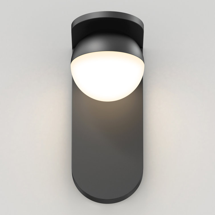 Matte Black Aluminum LED Wall Light with Frosted Plastic Lens