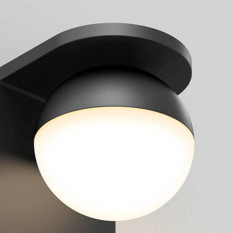 Matte Black Aluminum LED Wall Light with Frosted Plastic Lens