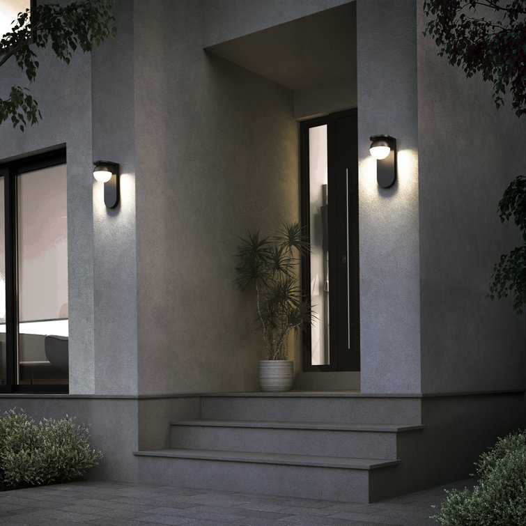 Matte Black Aluminum LED Wall Light with Frosted Plastic Lens