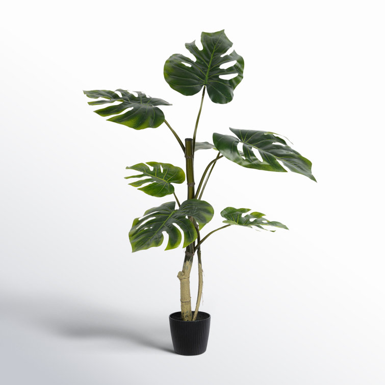 38'' Green Artificial Philodendron Tree in Black Pot