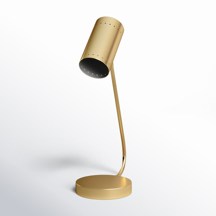Adjustable Mid-Century 22.5" Crane Table Lamp in Black and Gold