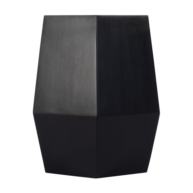 Round Dark Brown Wood and Gold Metal Accent Table