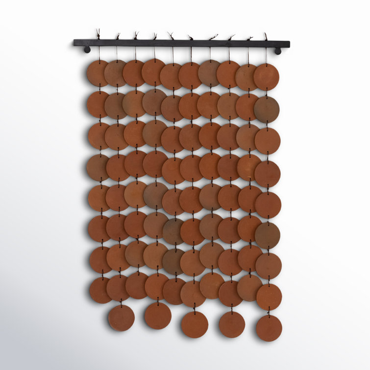 Artisanal Terracotta Ceramic Disk Wall Hanging