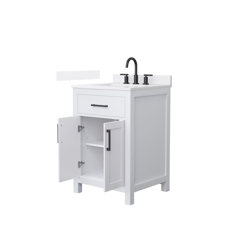 Beckett 24" White Freestanding Single Bathroom Vanity with Quartz Top