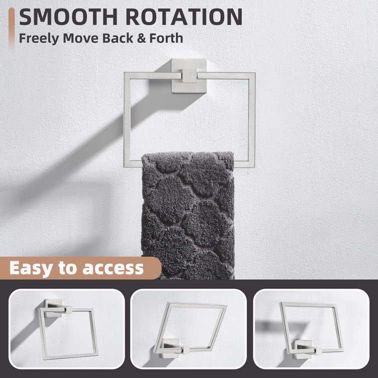 Matte Black Nickel Wall Mounted Square Towel Ring