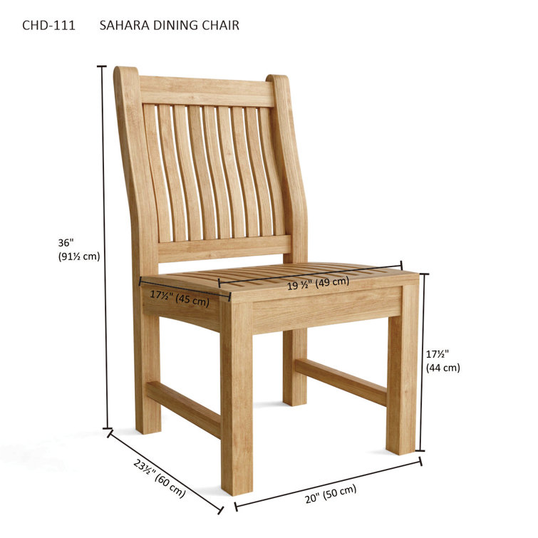Sahara Teak Armless Outdoor Dining Chair