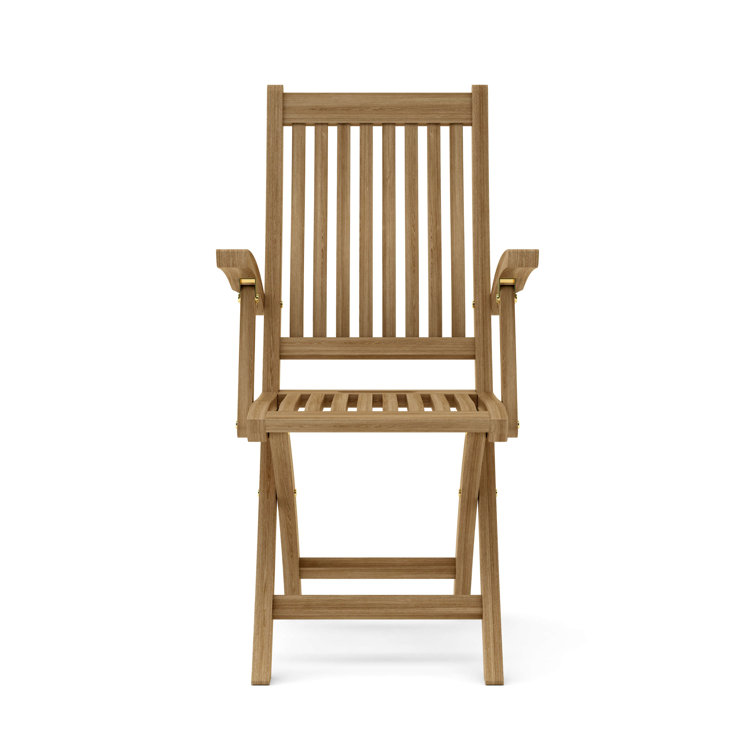 Teak Folding Outdoor Dining Armchair with Cushions