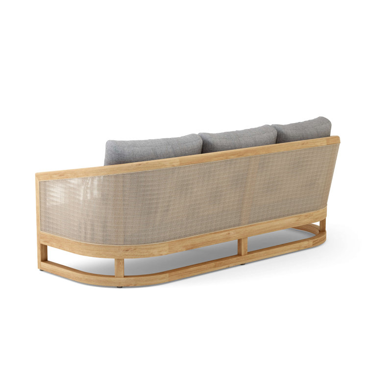 Natural Teak and Rattan 4-Piece Outdoor Seating Set