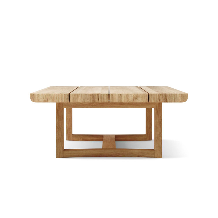 Natural Teak and Rattan 4-Piece Outdoor Seating Set