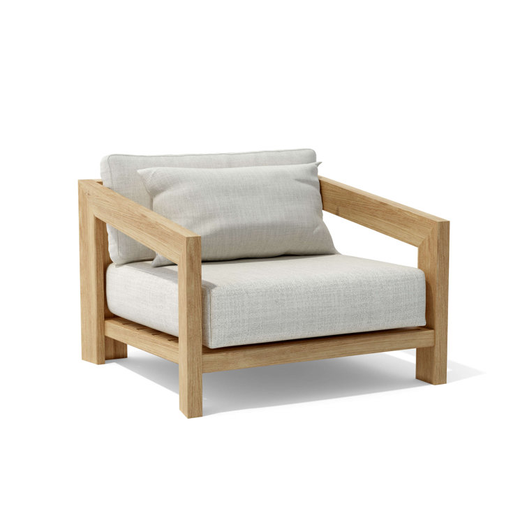Smyrna Natural Teak 4-Piece Outdoor Conversation Set