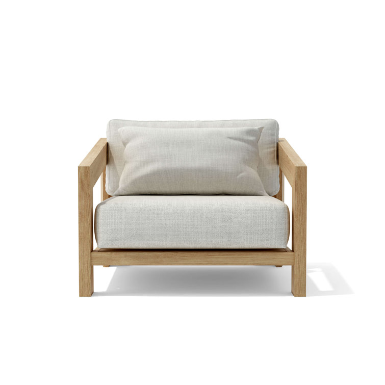 Smyrna Natural Teak 4-Piece Outdoor Conversation Set