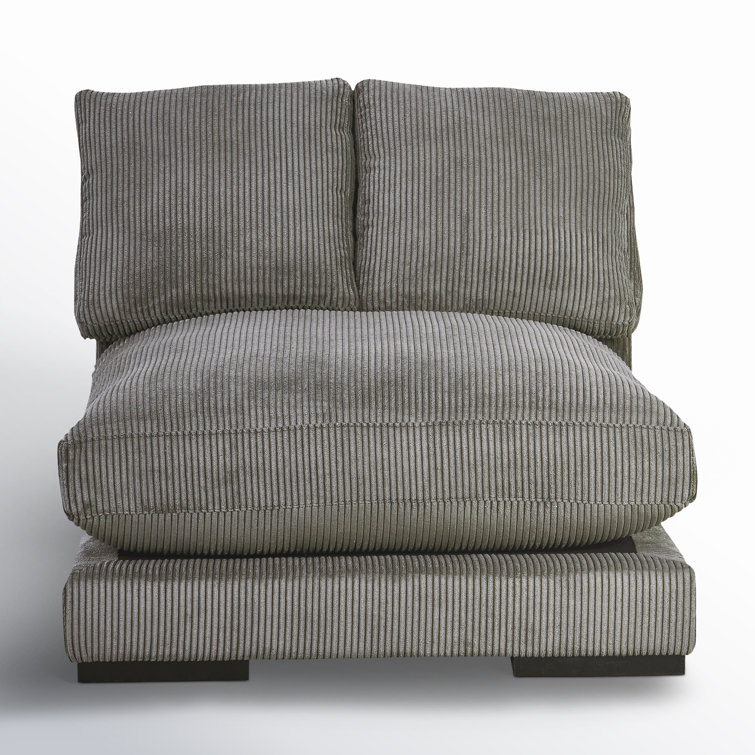 Gray Polyester Contemporary Slipper Chair with Manufactured Wood Base