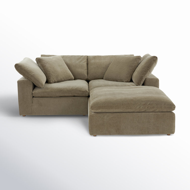 Desert Sage Velvet Modular Sectional with Solid Wood Frame