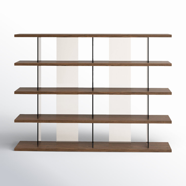 Greenwich Walnut Veneer 78'' Wide Bookcase with Doors