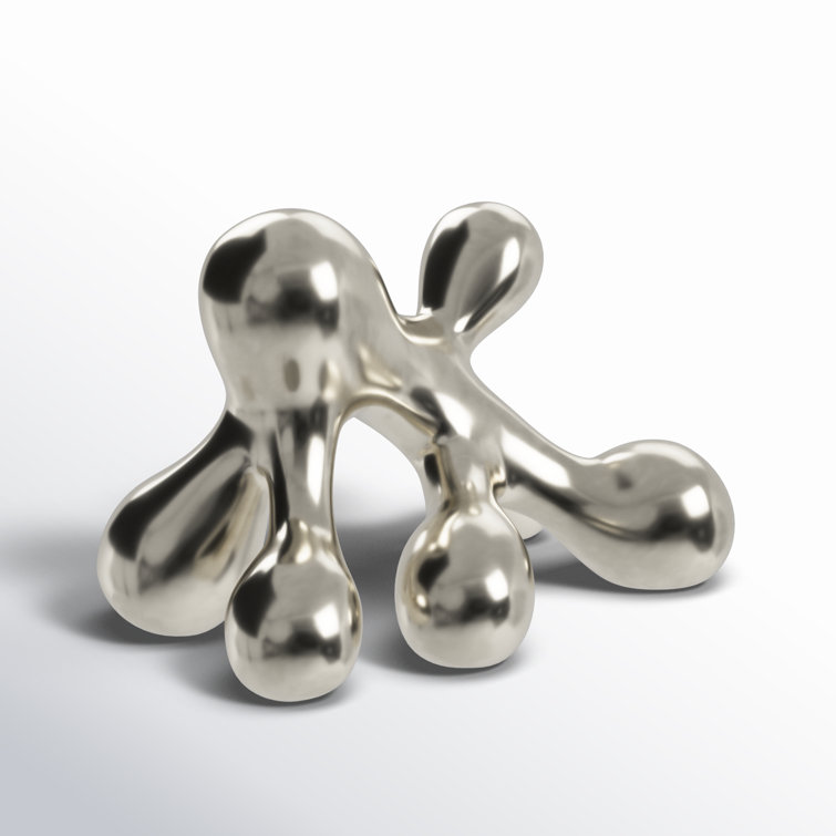 Silver Porcelain Abstract Decorative Sculpture