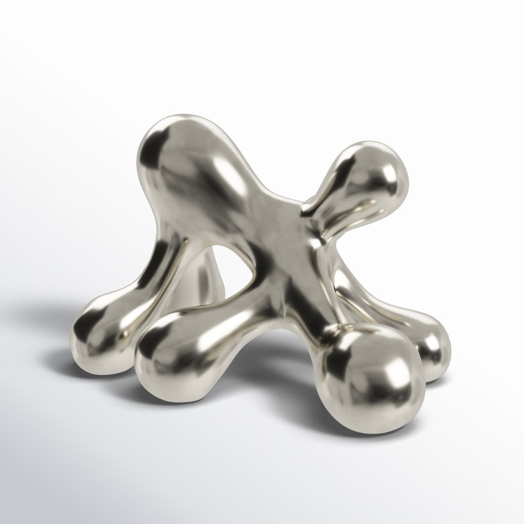 Silver Porcelain Abstract Decorative Sculpture