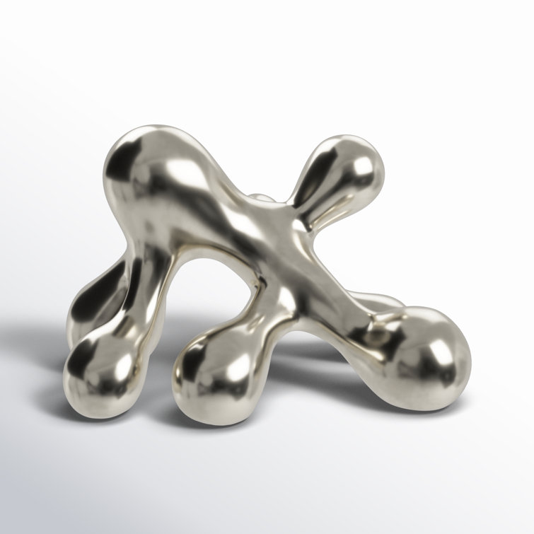 Silver Porcelain Abstract Decorative Sculpture