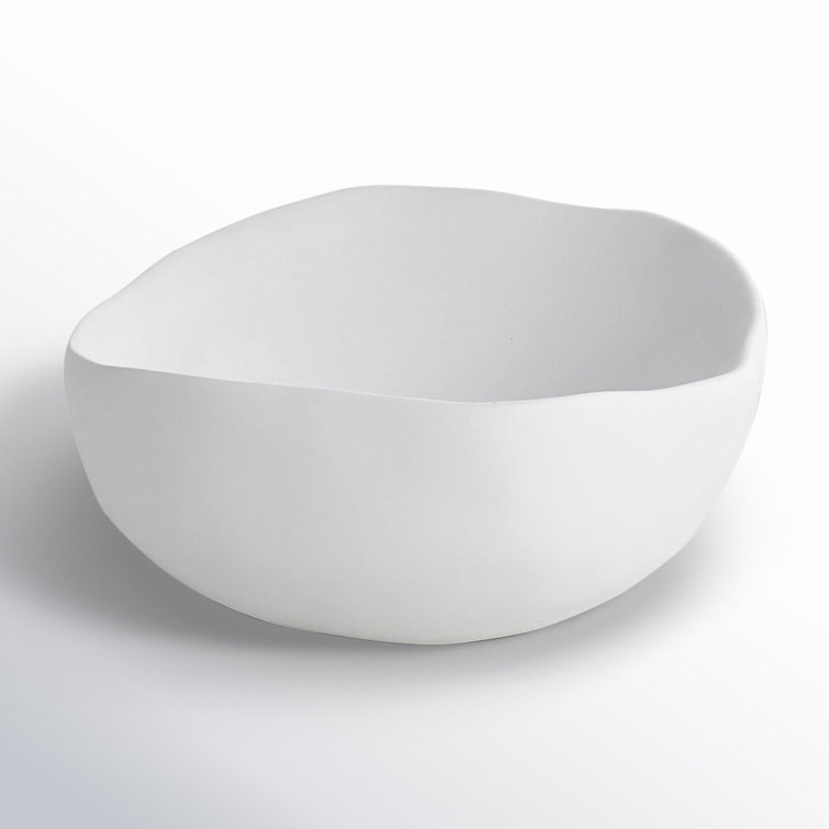 Matte White Organic Ceramic Salad and Fruit Bowl