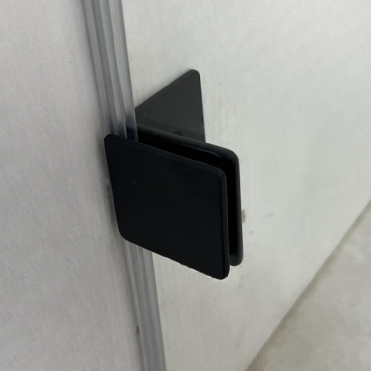 60 in. Matte Black Frameless Sliding Shower Door with Clear Glass