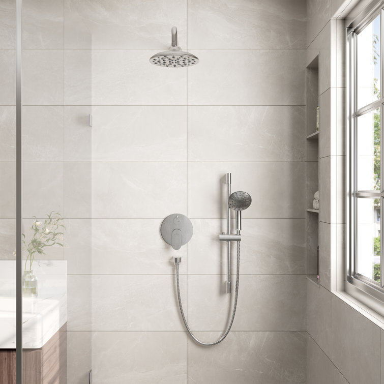 Brushed Nickel Adjustable Multi-Head Rain Shower System