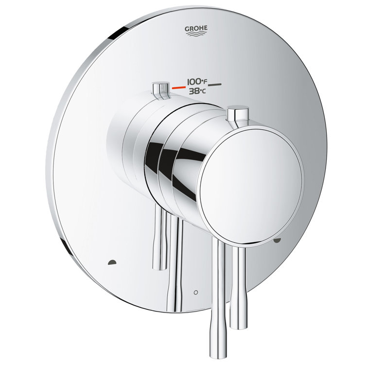 Brushed Nickel Dual Lever Thermostatic Shower Trim