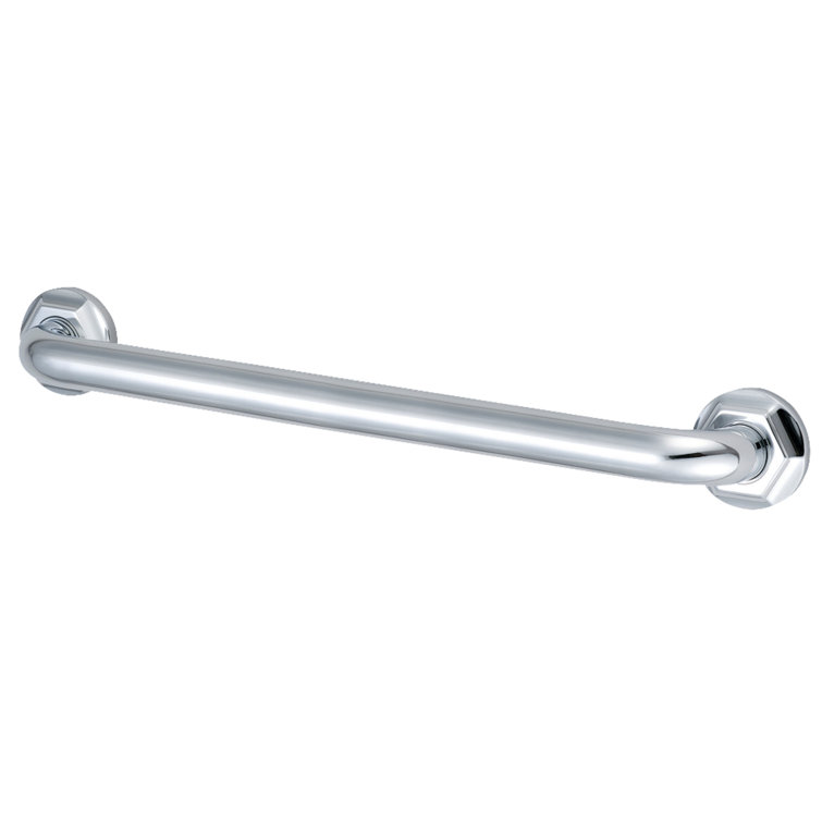 Polished Chrome 12-Inch Decorative Grab Bar for Bathroom