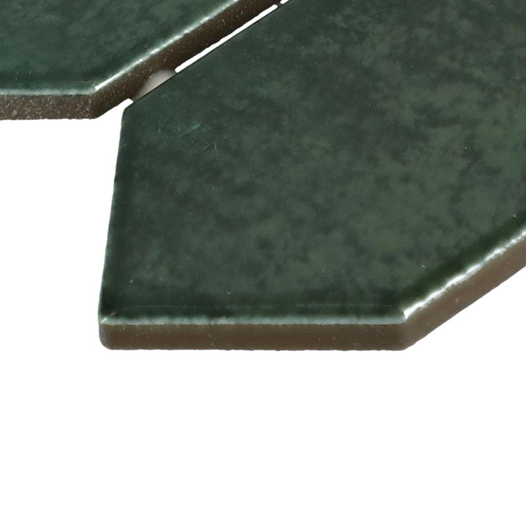 Miramo Reef Green Glazed Ceramic Picket Wall Mosaic Tile