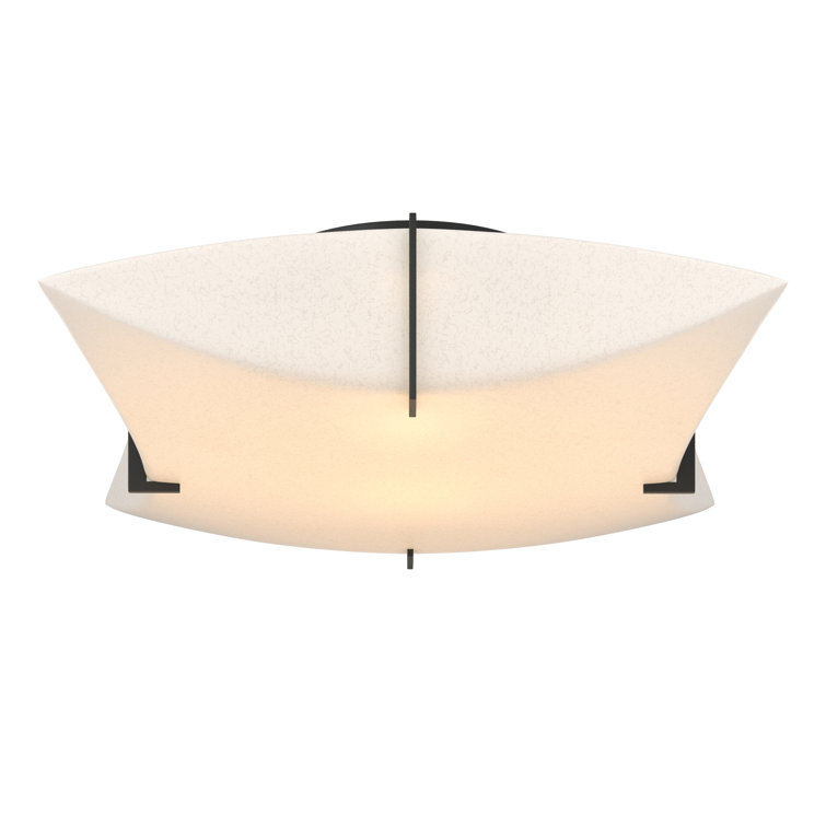 Bento 17" Black Nickel 2-Light Indoor Damp Flush Mount with Spun Frost Shade