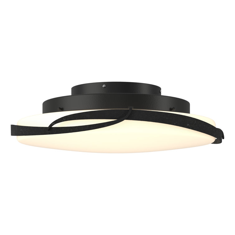 Black Opal Glass LED Flush Mount Ceiling Light