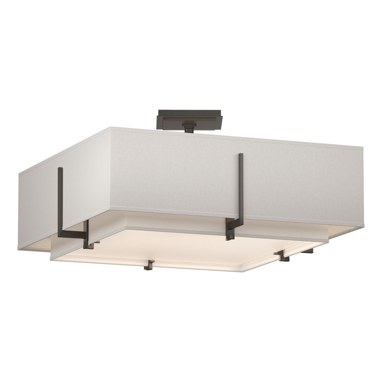Exos Dark Smoke 4-Light Semi-Flush with Dual-Tone Glass Shades