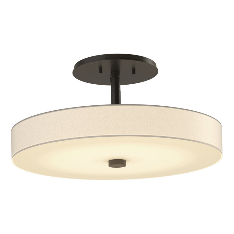 Dark Smoke LED Drum Semi Flush Mount Ceiling Light