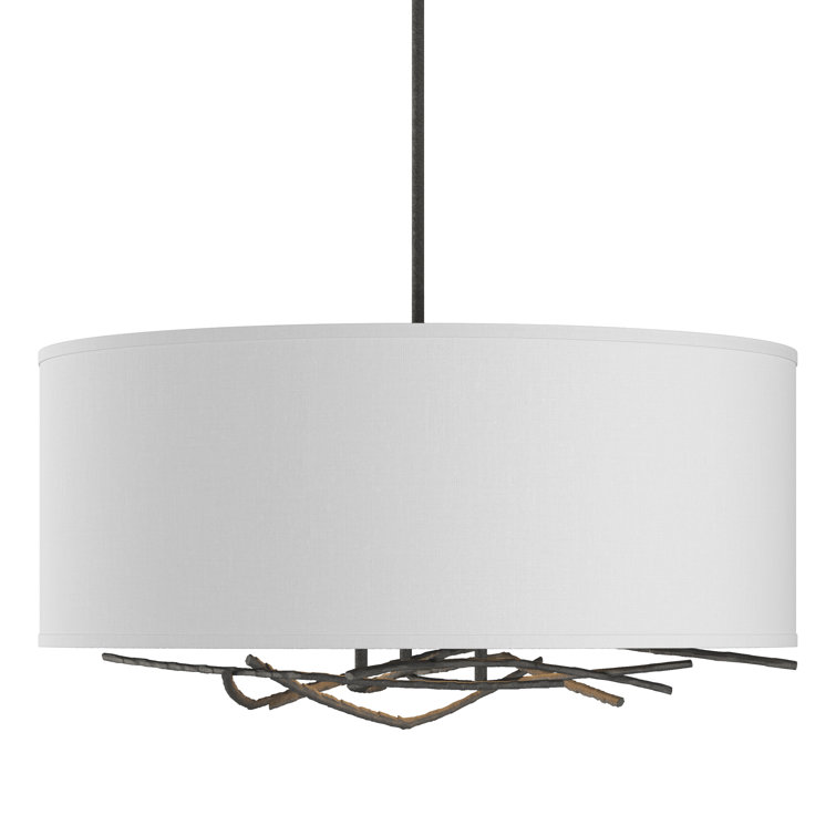 Natural Iron & Anna 3-Light Adjustable Drum Chandelier