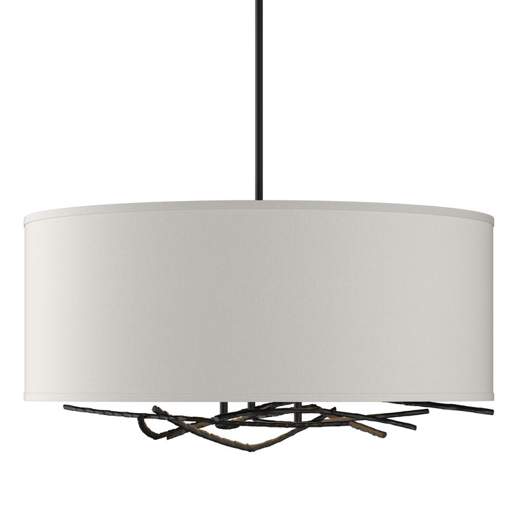 Elysian Black Metal 3-Light Adjustable Drum Chandelier