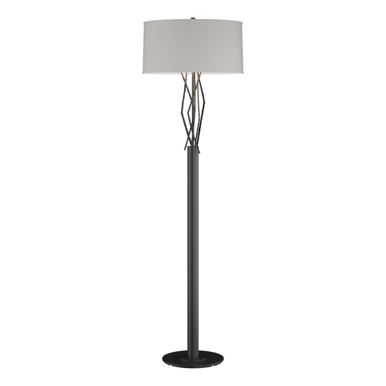 Brindille 60" Black and Flax Steel Floor Lamp