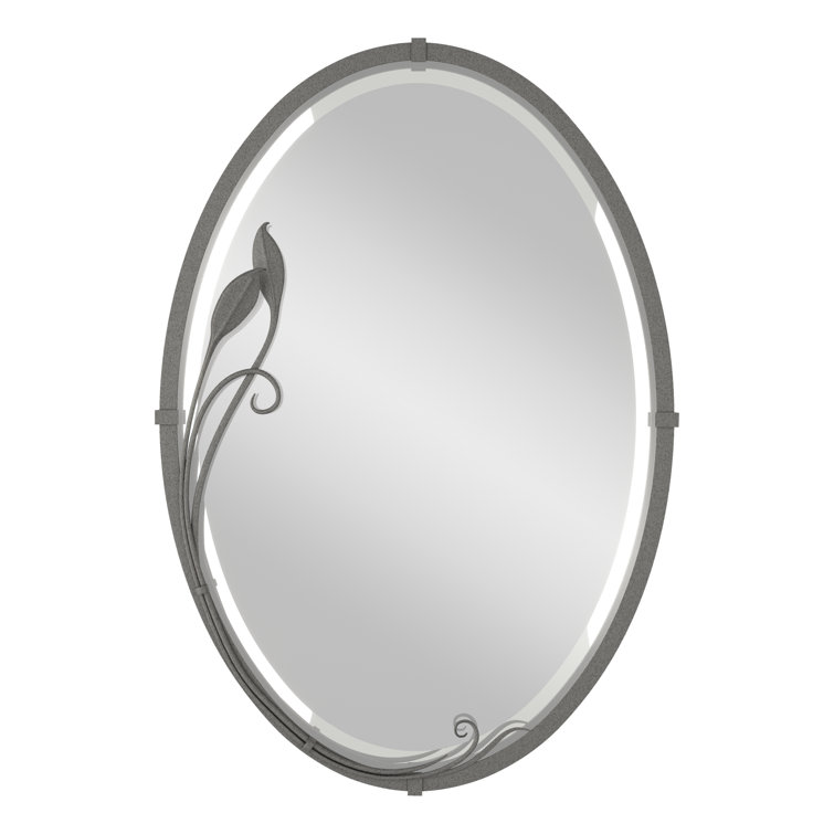 Elegant Oval Brown Wall Mirror with Sophisticated Finish