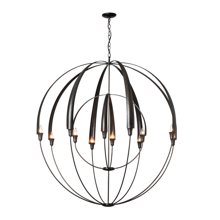 Cirque 48" Dark Smoke Steel Globe Chandelier