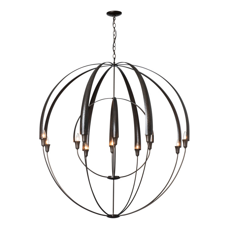 Cirque 48" Dark Smoke Steel Globe Chandelier