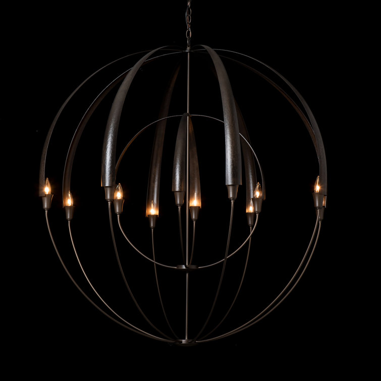 Cirque 48" Dark Smoke Steel Globe Chandelier
