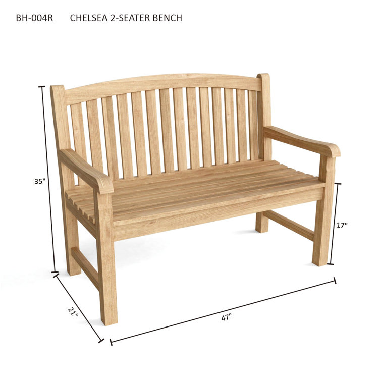 Charleigh 48" Natural Teak Outdoor Bench