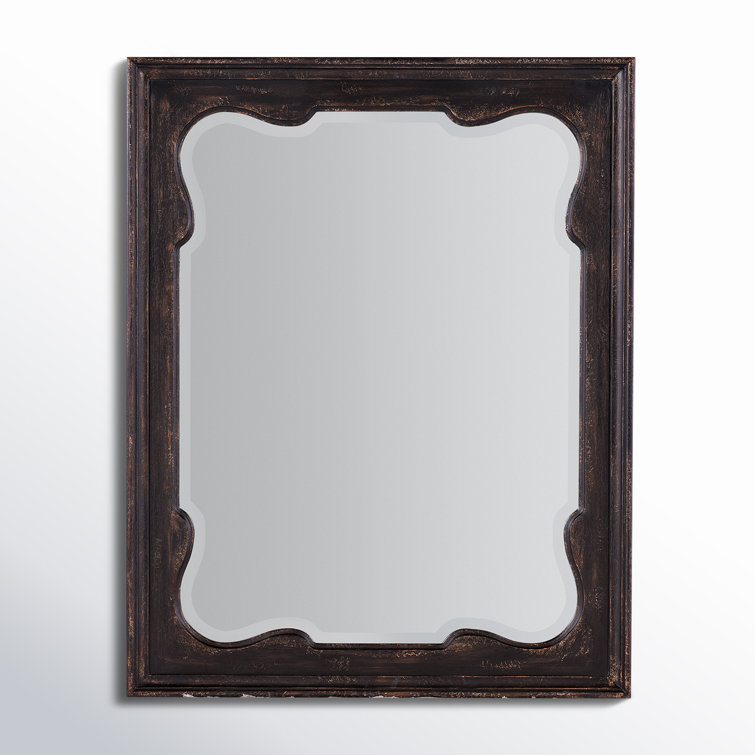 Rustic Black Wood Rectangular Wall Mirror