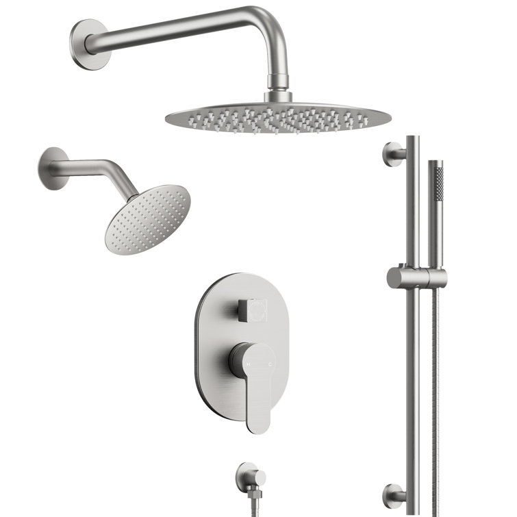 Dual Function Brushed Nickel Stainless Steel Shower System