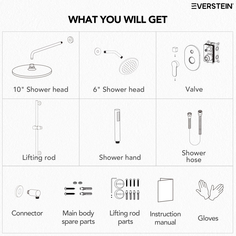 Dual Function Brushed Nickel Stainless Steel Shower System