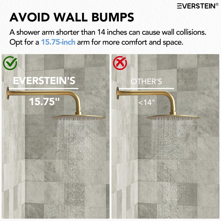 Brushed Gold Dual Head Stainless Steel Shower System with Handheld