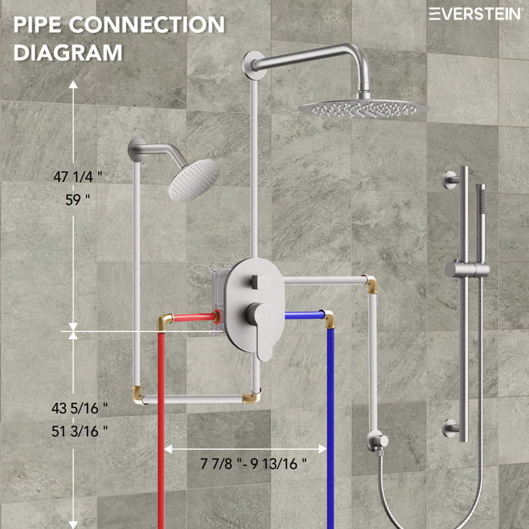 Dual Function Brushed Nickel Stainless Steel Shower System