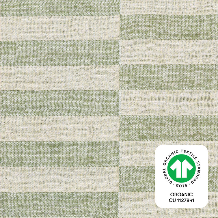 Organic Cotton Moss Stripe Mini Crib Sheet
