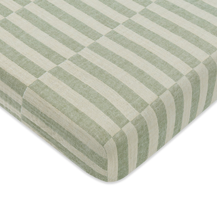 Organic Cotton Moss Stripe Mini Crib Sheet