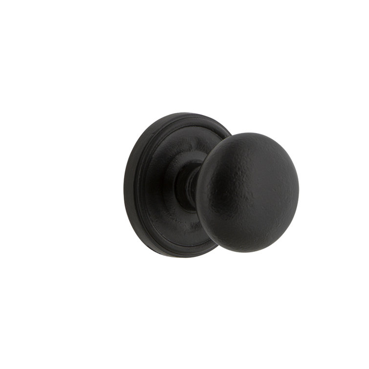 Black Iron Round Knob with Loch Rosette for Interior Doors